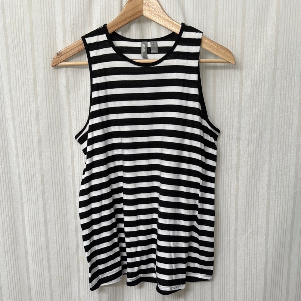 🌈5/$25 BUNDLE! ASOS black & white striped muscle tee